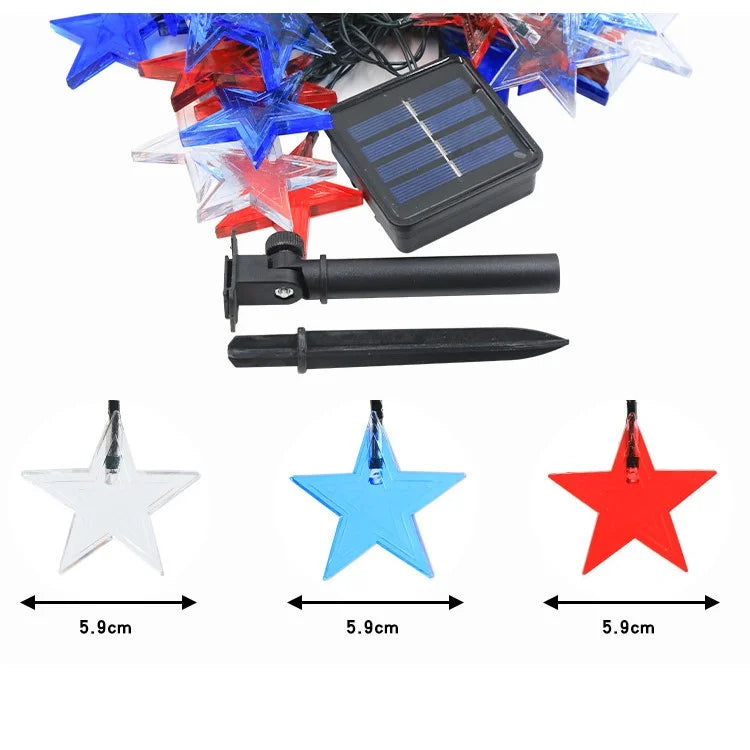 6.5m 30-LED Star Design String Light 8 Modes Solar Outdoor Garden Yard Decorative Lamp
