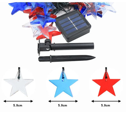 6.5m 30-LED Star Design String Light 8 Modes Solar Outdoor Garden Yard Decorative Lamp
