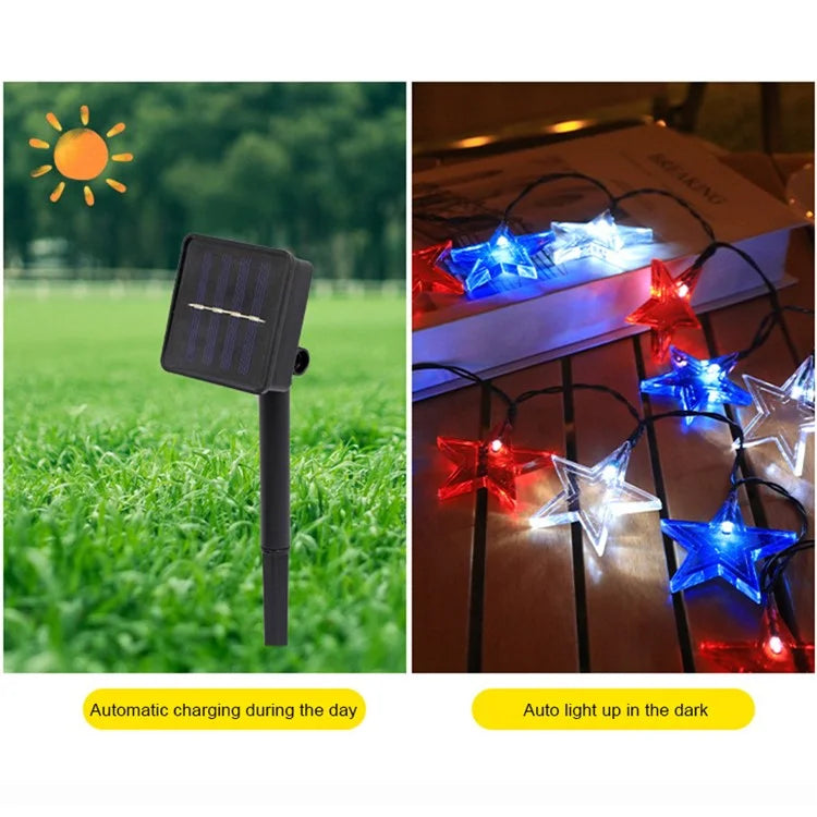 6.5m 30-LED Star Design String Light 8 Modes Solar Outdoor Garden Yard Decorative Lamp
