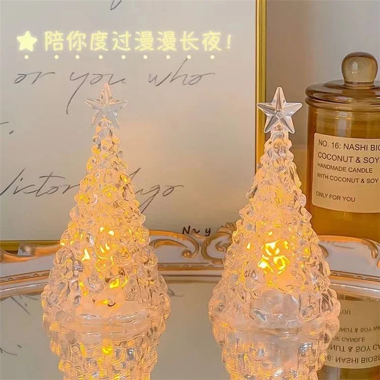 Iceberg Star Tree Design Night Light Bedroom Bedside Desktop Ornament Atmosphere Light, Warm Light