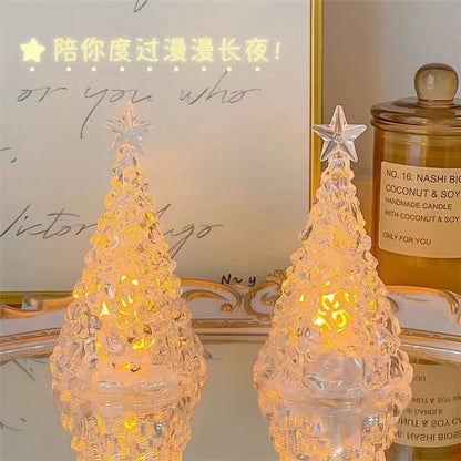 Iceberg Star Tree Design Night Light Bedroom Bedside Desktop Ornament Atmosphere Light, Warm Light