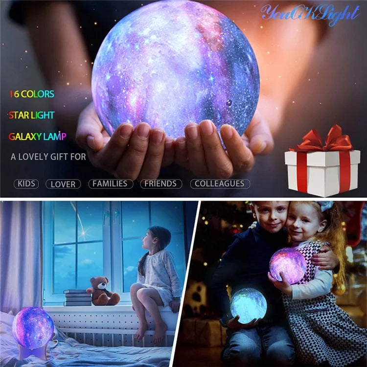 16 Colors LED Moon Light Rechargeable Touch / Tap Control Moon Lamp Home Decor with Remote Control