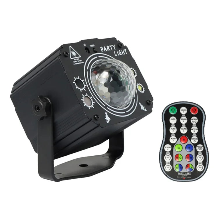 RGB Magic Ball Laser Strobe Stage Projector Light Voice Activated Remote Home Party Lamp
