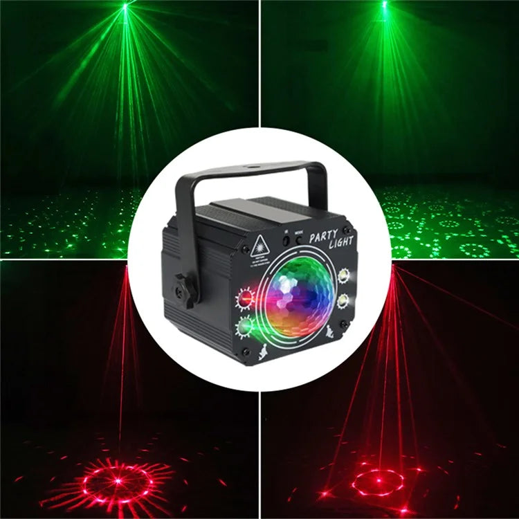 RGB Magic Ball Laser Strobe Stage Projector Light Voice Activated Remote Home Party Lamp