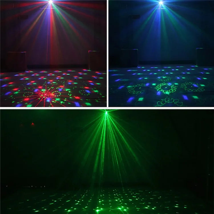 RGB Magic Ball Laser Strobe Stage Projector Light Voice Activated Remote Home Party Lamp