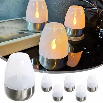 6Pcs Solar Imitation Candle LED Light Garden Yard Decorative Atmosphere Light