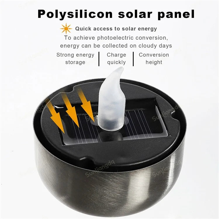 6Pcs Solar Imitation Candle LED Light Garden Yard Decorative Atmosphere Light