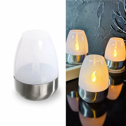 6Pcs Solar Imitation Candle LED Light Garden Yard Decorative Atmosphere Light