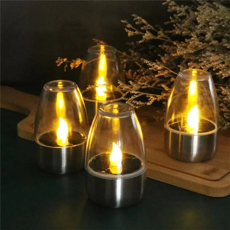 6Pcs Solar Imitation Candle LED Light Garden Yard Decorative Atmosphere Light