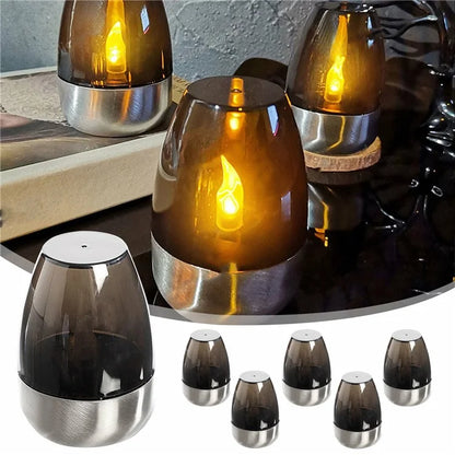 6Pcs Solar Imitation Candle LED Light Garden Yard Decorative Atmosphere Light