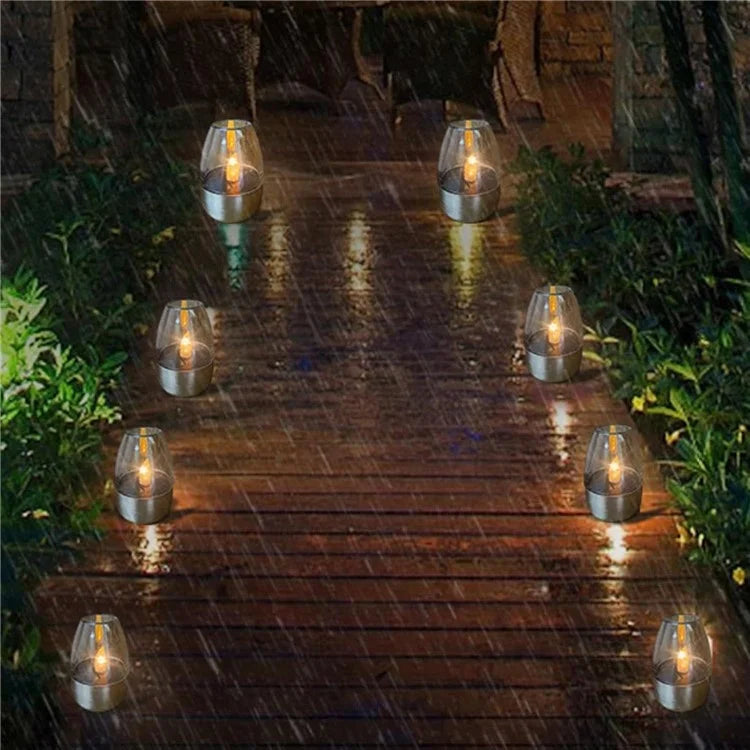 6Pcs Solar Imitation Candle LED Light Garden Yard Decorative Atmosphere Light