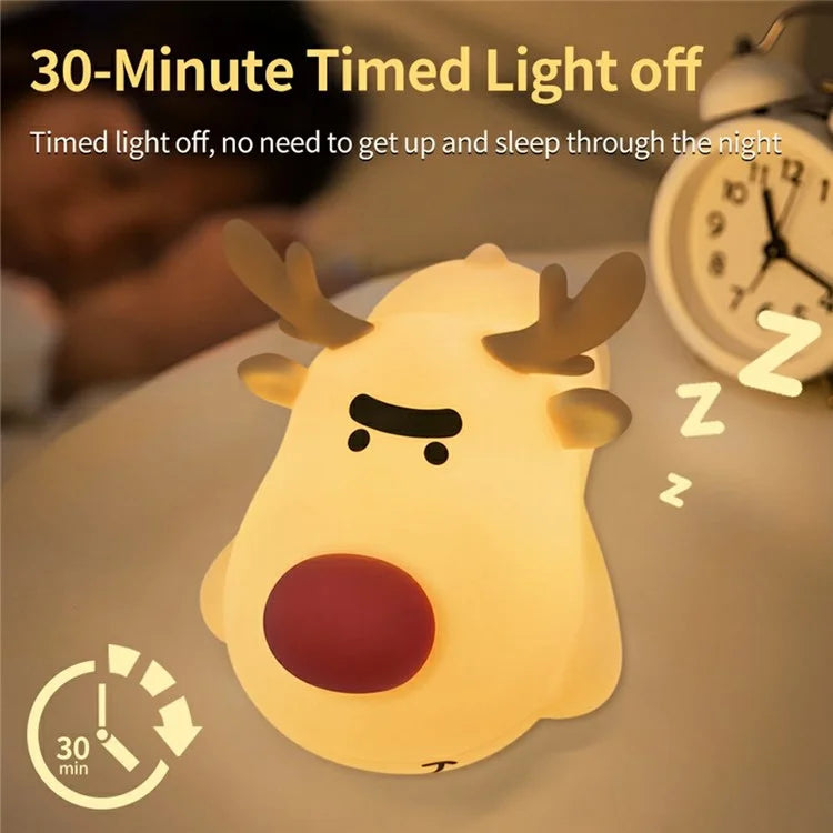 Reindeer Night Light Nursery Silicone Night Lamp Table Decorations