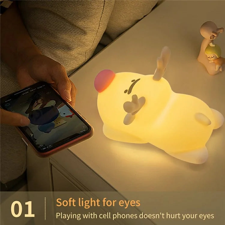 Reindeer Night Light Nursery Silicone Night Lamp Table Decorations