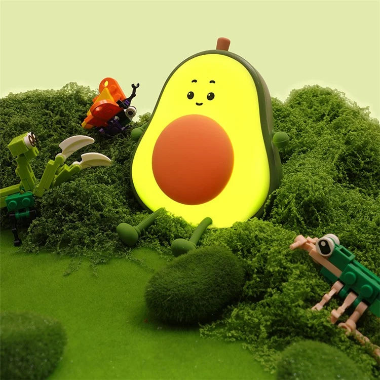 Avocado Night Light USB Rechargeable Lamps 3 Brightness Dimmable Nursery Bedside Nightlight