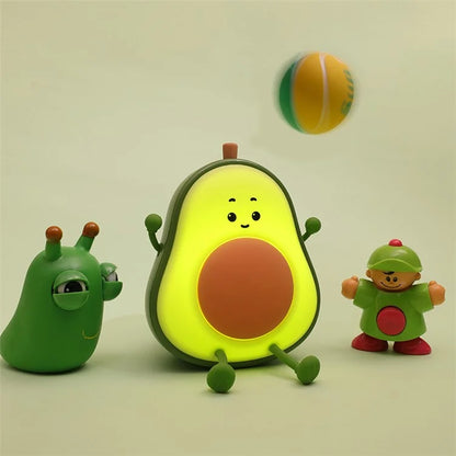 Avocado Night Light USB Rechargeable Lamps 3 Brightness Dimmable Nursery Bedside Nightlight