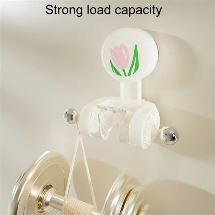 Tulip Shape Suction Cup Shower Head Holder Drill Free Wall Mount Shower Head Support