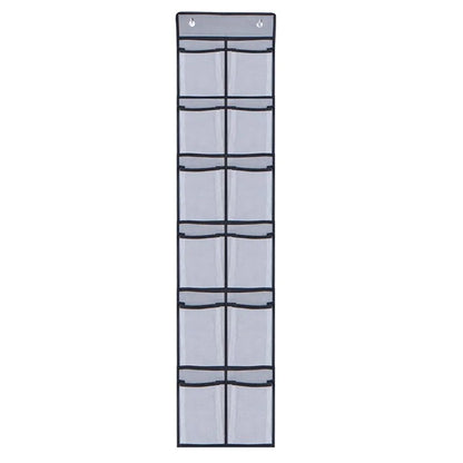 12 Pockets Over Door Shoes Organizer Non-Woven Transparent PVC Shoes Hanging Storage Bag