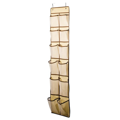 12 Pockets Over Door Shoes Organizer Non-Woven Transparent PVC Shoes Hanging Storage Bag