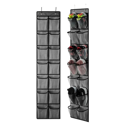 14 Pockets Non-Woven Shoes Hanging Organizer Transparent PVC Shoes Storage Bag