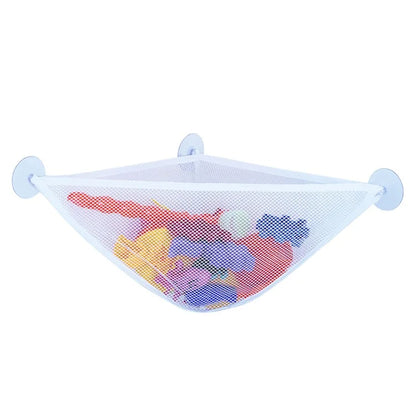 Non-woven Fabric Bath Toy Organizer with Suction Cups Wall Corner Shower Triangle Net Bag