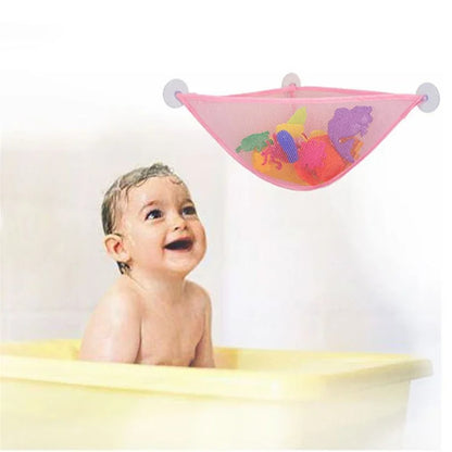 Non-woven Fabric Bath Toy Organizer with Suction Cups Wall Corner Shower Triangle Net Bag