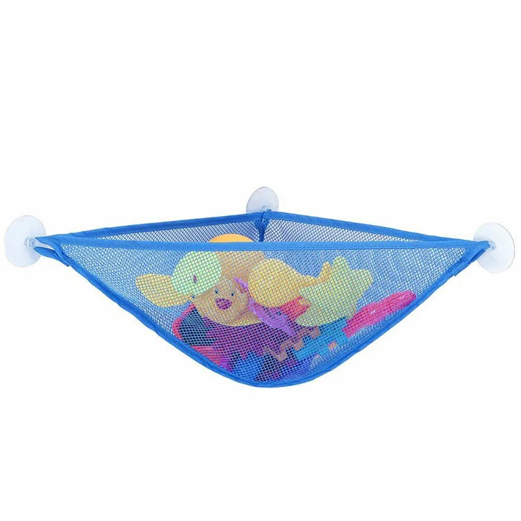 Non-woven Fabric Bath Toy Organizer with Suction Cups Wall Corner Shower Triangle Net Bag