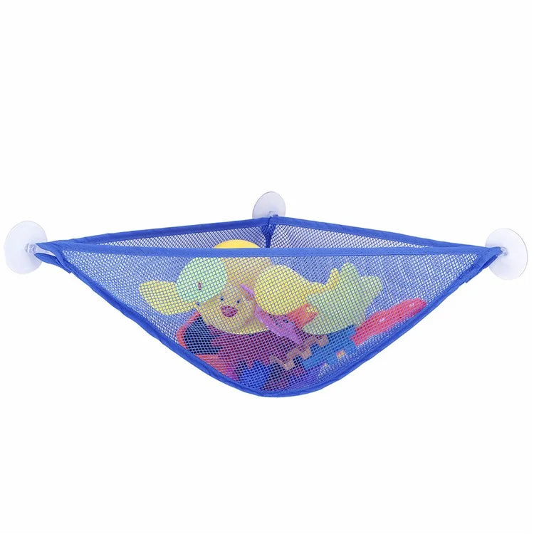 Non-woven Fabric Bath Toy Organizer with Suction Cups Wall Corner Shower Triangle Net Bag