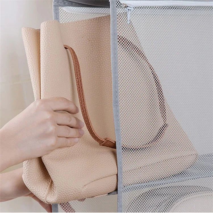 3 Layer Handbag Hanging Organizer Space Saving Non-woven Fabric Storage Bag