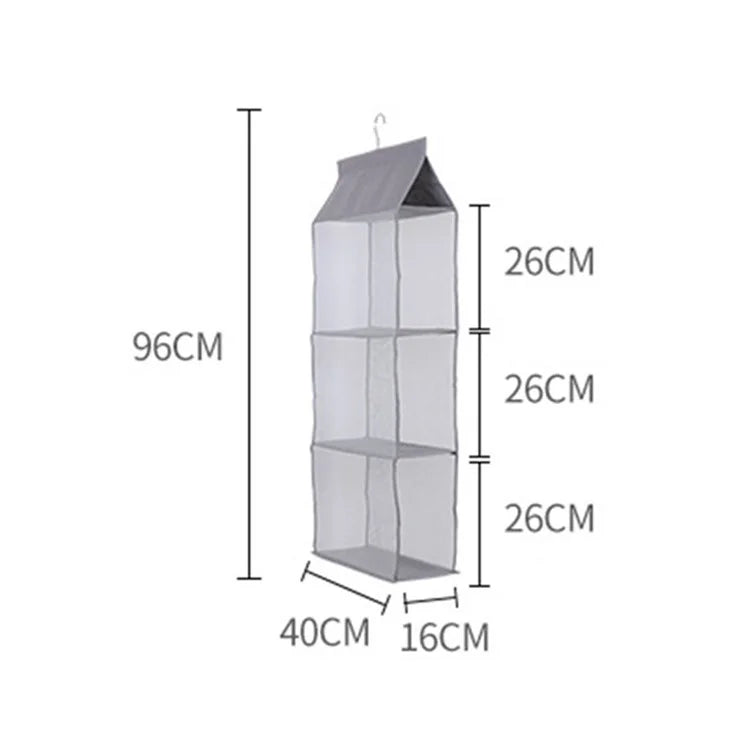 3 Layer Handbag Hanging Organizer Space Saving Non-woven Fabric Storage Bag