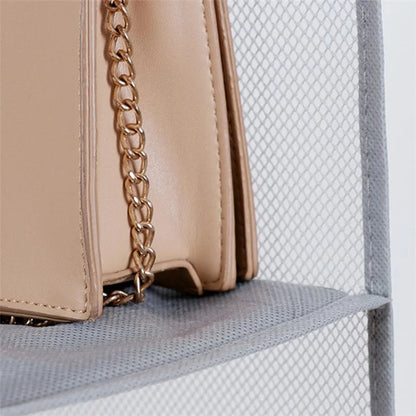 3 Layer Handbag Hanging Organizer Space Saving Non-woven Fabric Storage Bag