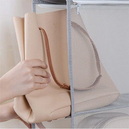 3 Layer Handbag Hanging Organizer Space Saving Non-woven Fabric Storage Bag