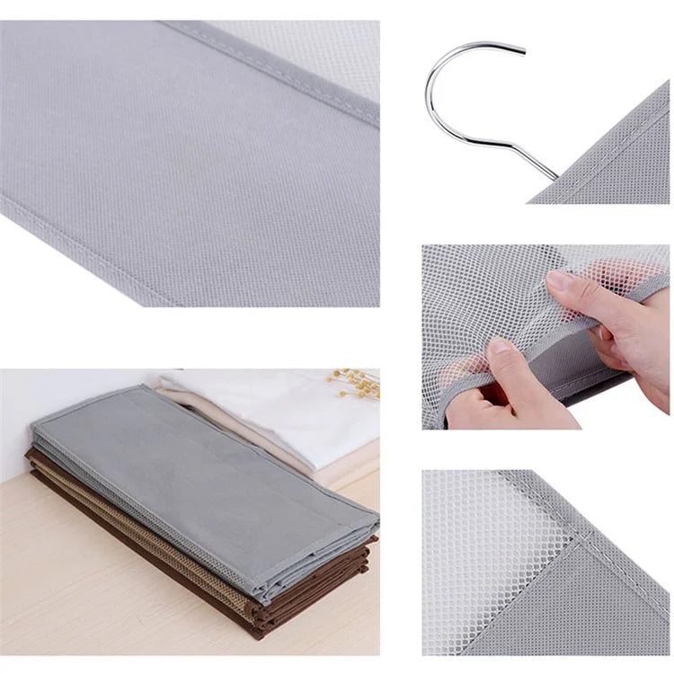 3 Layer Handbag Hanging Organizer Space Saving Non-woven Fabric Storage Bag