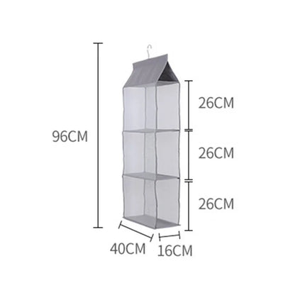 3 Layer Handbag Hanging Organizer Space Saving Non-woven Fabric Storage Bag