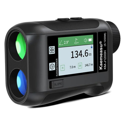 KAEMEASU KM-J1200H 5-1200m Golf Rangefinder Laser Golfing Range Finder with Voice Function, LCD Touch Screen