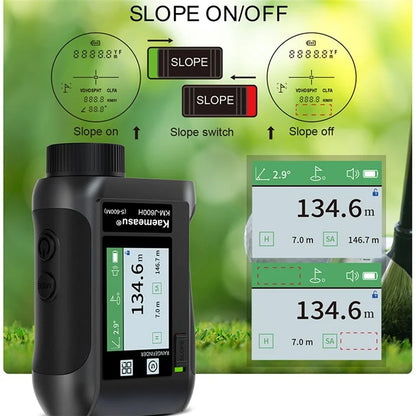 KAEMEASU KM-J1200H 5-1200m Golf Rangefinder Laser Golfing Range Finder with Voice Function, LCD Touch Screen