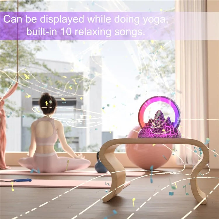 Tuya Smart Flame Mountain Shaped Ambient Light with 15W Wireless Charging, Bluetooth Speaker