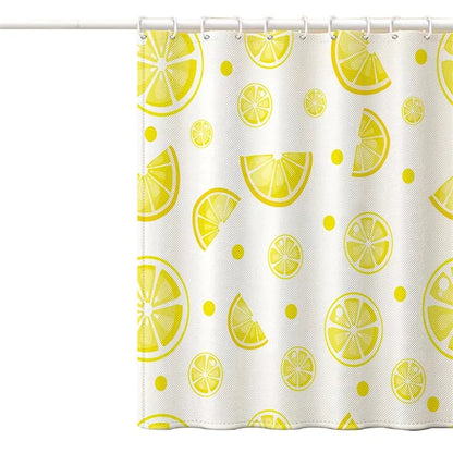 150x180cm Polyester Shower Curtains 3D Fruit Pattern Washable Bath Curtain with 12 Hooks