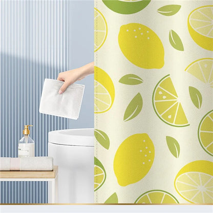 150x180cm Polyester Shower Curtains 3D Fruit Pattern Washable Bath Curtain with 12 Hooks