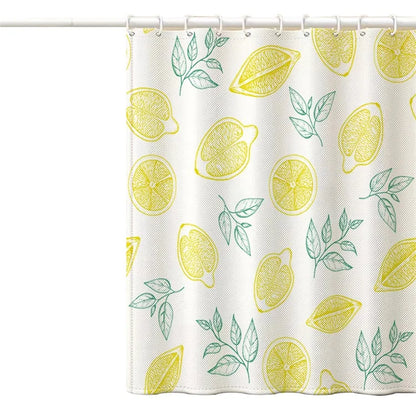 150x180cm Polyester Shower Curtains 3D Fruit Pattern Washable Bath Curtain with 12 Hooks