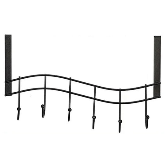 001-ZJ-H009 Over The Door Hooks Note Shape Metal 6 Door Hanger Towel Racks for Bathroom