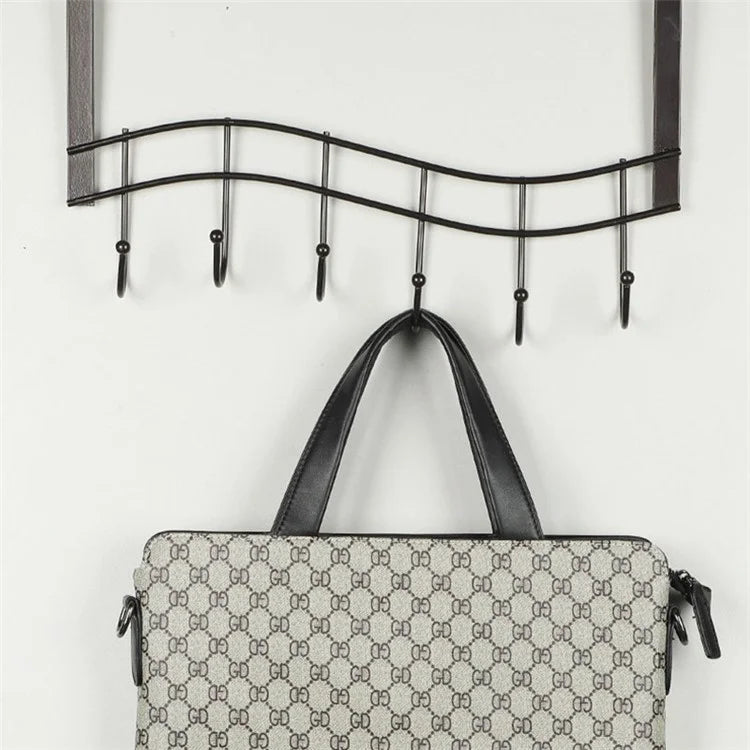 001-ZJ-H009 Over The Door Hooks Note Shape Metal 6 Door Hanger Towel Racks for Bathroom