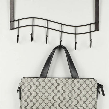 001-ZJ-H009 Over The Door Hooks Note Shape Metal 6 Door Hanger Towel Racks for Bathroom