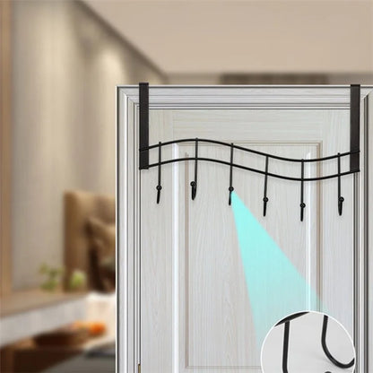 001-ZJ-H009 Over The Door Hooks Note Shape Metal 6 Door Hanger Towel Racks for Bathroom