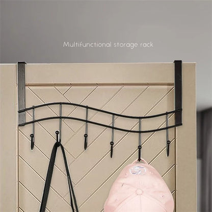 001-ZJ-H009 Over The Door Hooks Note Shape Metal 6 Door Hanger Towel Racks for Bathroom