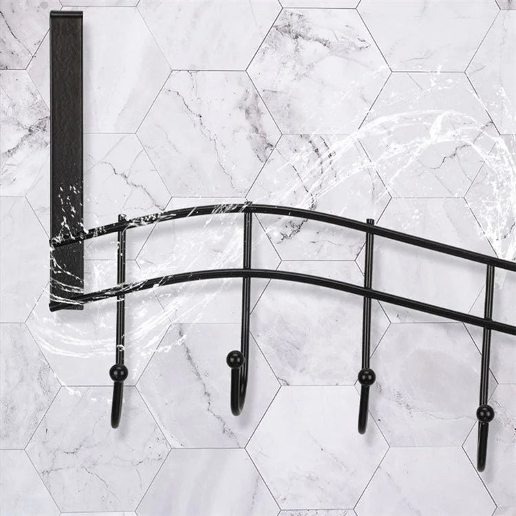 001-ZJ-H009 Over The Door Hooks Note Shape Metal 6 Door Hanger Towel Racks for Bathroom