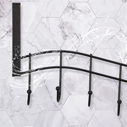 001-ZJ-H009 Over The Door Hooks Note Shape Metal 6 Door Hanger Towel Racks for Bathroom