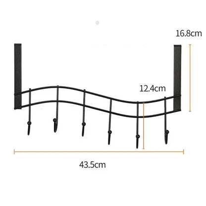 001-ZJ-H009 Over The Door Hooks Note Shape Metal 6 Door Hanger Towel Racks for Bathroom