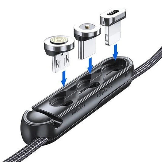 3-in-1 Storage Base for Micro / Type-C / iP Magnetic Plug Adapter Cable Organizer