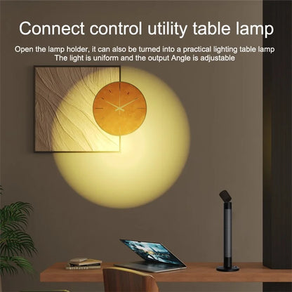 HFW-001 2-in-1 Rotatable Table Lamp Indoor Atmosphere Light App Control Student Study Lamp