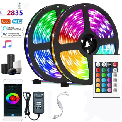 5m Tuya App Control RGB 2835 SMD Flexible 270-LED Light Strip with 24-Key Remote